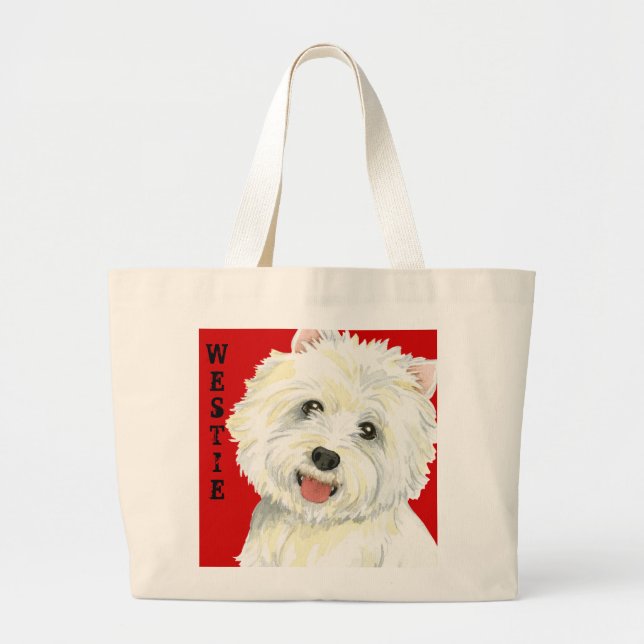 Westie Color Block Jumbo Stoffbeutel (Vorne)