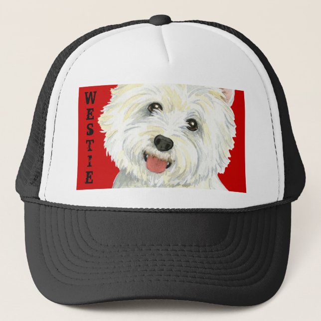 Westie Color Block Truckerkappe (Vorderseite)