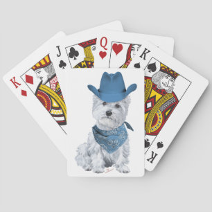 Westie Cowboy in Blau Spielkarten