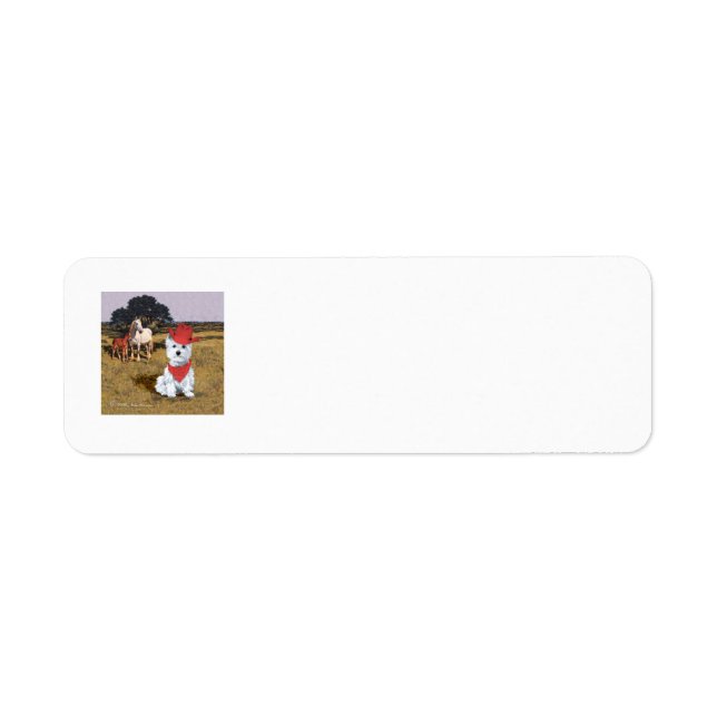 Westie Cowboy Return Address Label (Vorne)