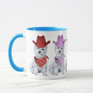 Westie Cowboys alle in einer Reihe Tasse