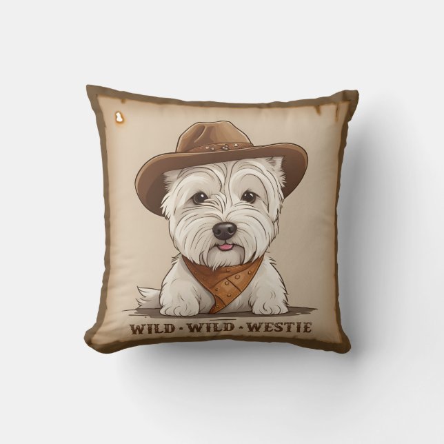 Westie Cushion - Wild, wild Kissen (Vorderseite)