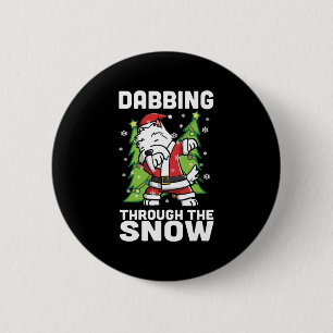 Westie Dabbing Christmas Button