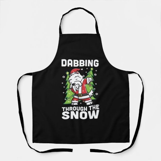 Westie Dabbing Christmas Schürze (Vorderseite)
