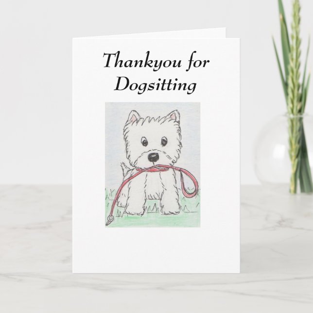 Westie danke für Dogsitting (Vorderseite)