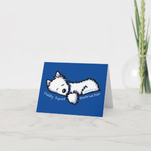 Westie DIDDLY SQUAT Ausbilder Auto Magnet Dankeskarte