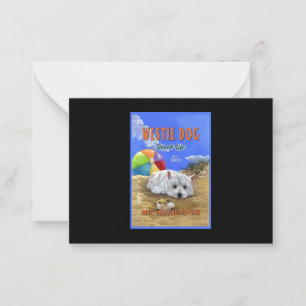 Westie Dog Beach Life Mitteilungskarte