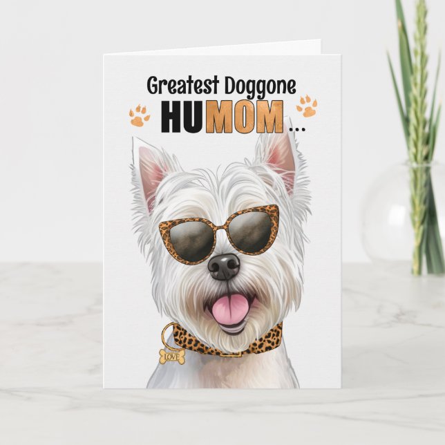Westie Dog Bester HuMOM Muttertag Feiertagskarte (Vorderseite)