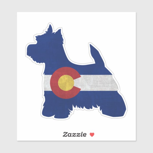 Westie Dog Breed Colorado Flag Aufkleber (Blatt)