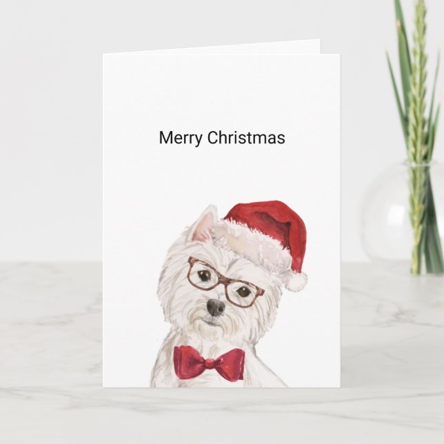 Westie Dog Christmas Card Karte (Vorderseite)