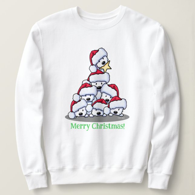 Westie Dog Christmas Tree T-Shirt Sweatshirt (Design vorne)