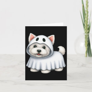 Westie Dog Halloween Kostüm Ghost West Terrier Karte