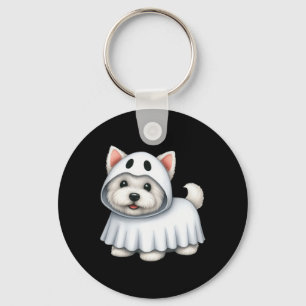 Westie Dog Halloween Kostüm Ghost West Terrier Schlüsselanhänger