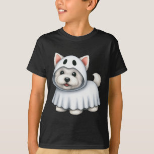 Westie Dog Halloween Kostüm Ghost West Terrier T-Shirt