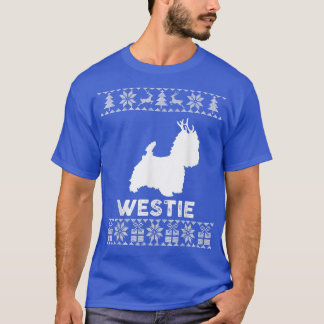 Westie Dog Lover Christmas Reindeer Ugly Christmas T-Shirt