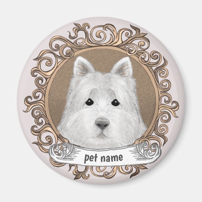 Westie Dog Magnet (Vorne)