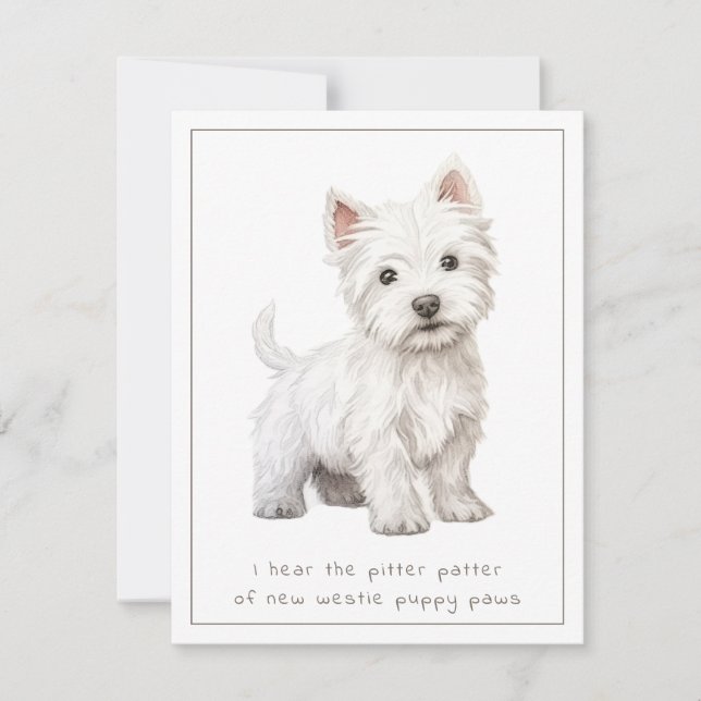Westie Dog New Puppy Gratulations Card (Vorderseite)