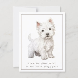 Westie Dog New Puppy Gratulations Card