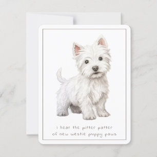 Westie Dog New Puppy Gratulations Card