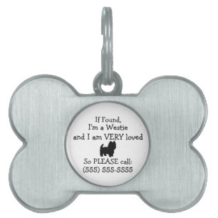 Westie Dog Safety Tag Zurück zum Besitzer Tiermarke