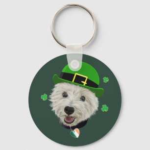 Westie Dog Saint Patrick's Day Irish Flag Schlüsselanhänger