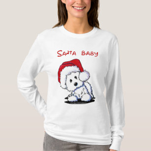 Westie Dog SANTA BABY Ladys Long Sleeve T-Shirt