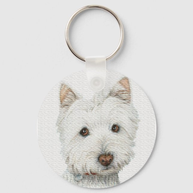 Westie Dog Schlüsselanhänger (Vorderseite)