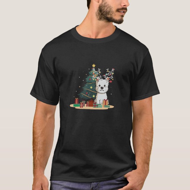 Westie Dog Tree Christmas Sweater Xmas Pet Dog Lov T-Shirt (Vorderseite)