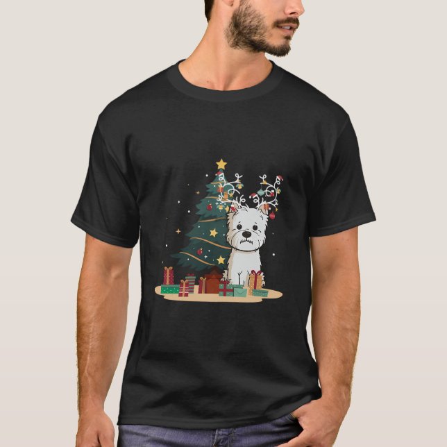 Westie Dog Tree Christmas Sweater Xmas Pet Dog Lov T-Shirt (Vorderseite)