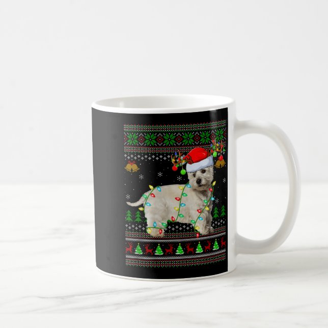 Westie Dog West Highland Terrier Ugly Christmas Sw Kaffeetasse (Rechts)