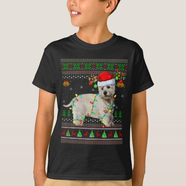 Westie Dog West Highland Terrier Ugly Christmas Sw T-Shirt (Vorderseite)