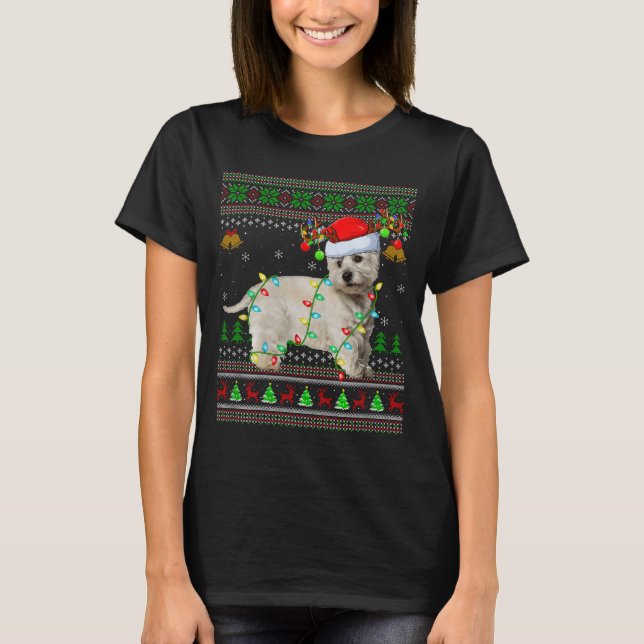 Westie Dog West Highland Terrier Ugly Christmas Sw T-Shirt (Vorderseite)
