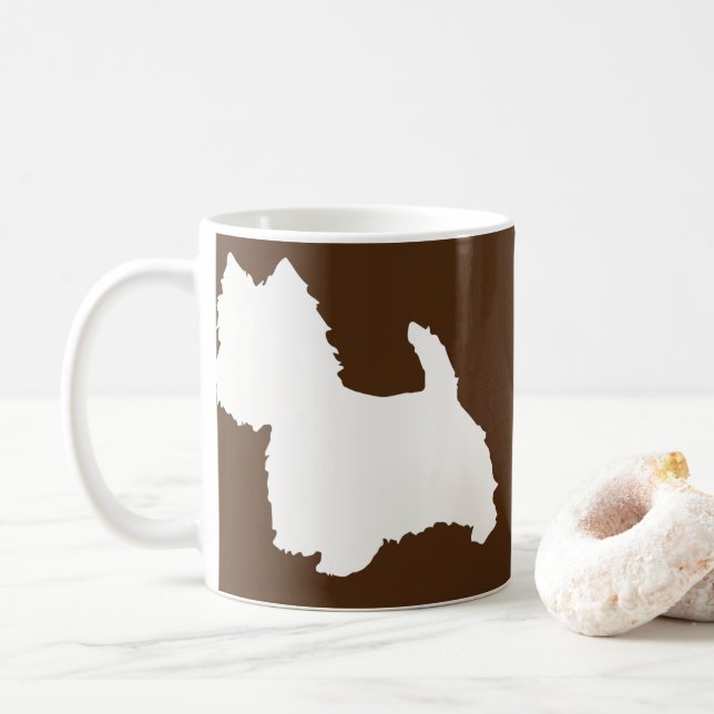 Westie Dog West Highland White Terrier  Kaffeetasse (Mit Donut)