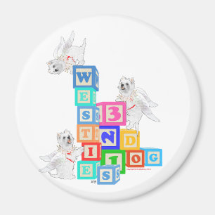 Westie Engel Blöcke Magnet