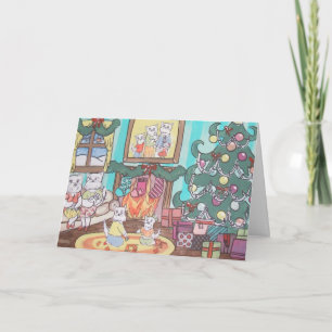 westie Familienweihnachten Feiertagskarte