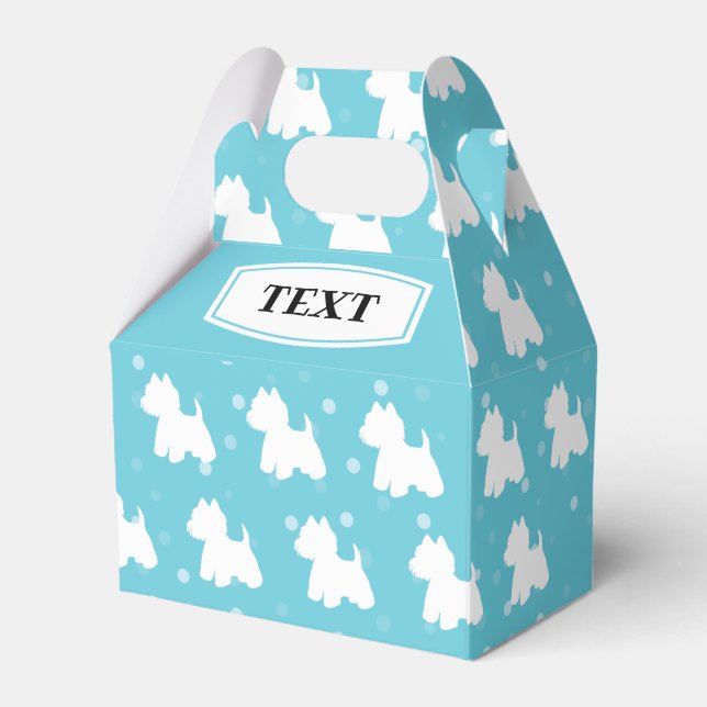 Westie Favor Box Blue Spots Geschenkschachtel (Vorderseite)