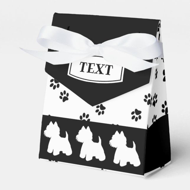 Westie Favor Box Paw Prints Geschenkschachtel (Vorderseite)