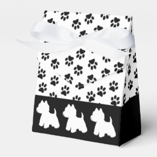 Westie Favor Box Paw Prints No Title Geschenkschachtel