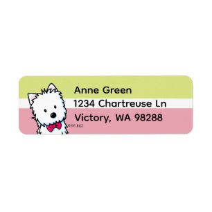Westie Fliege Gedämpftes Chartreuse und Cranberry