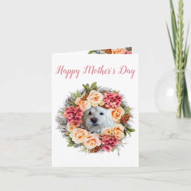 Westie Floral Mother's Day Greeting Card Karte (Vorderseite)