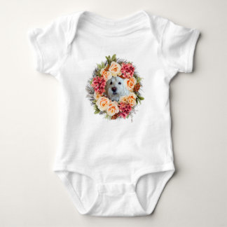 Westie Floral Wreath Baby Strampler