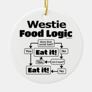Westie Food Logic Keramik Ornament