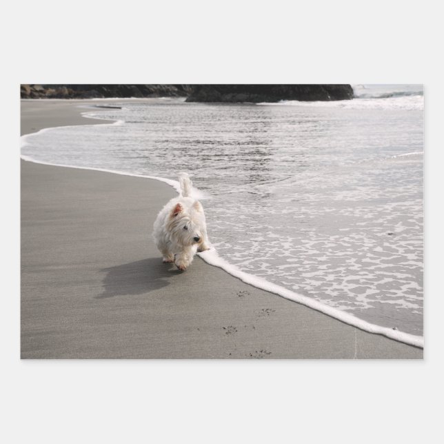 Westie Foto Wrapping Paper Geschenkpapier Set (Vorderseite)