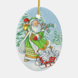 Westie "frohe Geräusch-" Weihnachtsverzierung Keramik Ornament