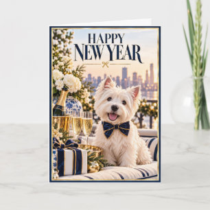 Westie Frohes Neues Jahr NYC Karte