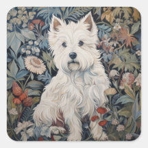 Westie Garden Tapestes im William Morris Style