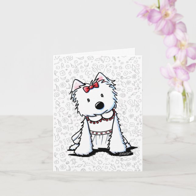 Westie Girl Card Karte (Orchidee)