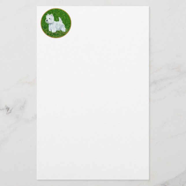 Westie Greengrass Briefpapier (Vorderseite)