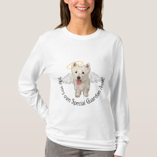 Westie Guardian Angel T-Shirt (Vorderseite)