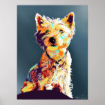 Westie, handgezeichnet Pop-Art-Poster Poster<br><div class="desc">Niedliche handgezeichnete Westie-Jungfrau,  im Pop-Kunst-Stil.</div>